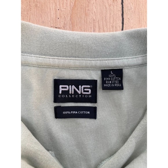 Ping Collection Golf Polo Shirt Zipper Mens Size Large Pocket Collard Casual - Picture 2 of 7